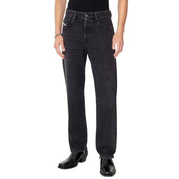 DIESEL INDUSTRY VIKER REGULAR STRAIGHT JEANS STRETCH DENIM VINTAGE BLACK WASH 36 - Picture 1 of 6